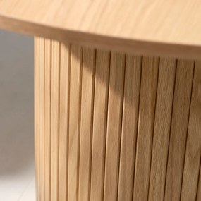 Kerek étkezőasztal tölgyfa dekorral ø 120 cm Nola – Unique Furniture