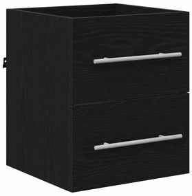 vidaXL Fürdőszoba bútor szett fiókkal Fekete 41 x 38,5 x 48 cm