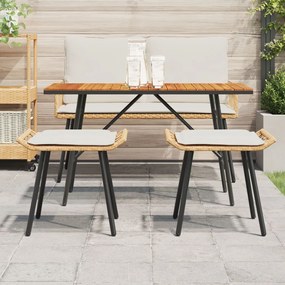 Kertiszékek 2 db Természetes 50x40x45 cm Polirattan