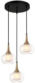 ITALUX PND-99709-3A-BRO-CL - Csillár zsinóron KONILA 3xG9/10W/230V