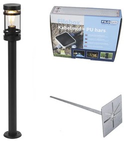 Modern kültéri lámpa, fekete, 80 cm IP44 - Gleam