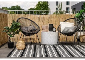Zambezi fekete-fehér kétoldalas kültéri szőnyeg újrahasznosított műanyagból, 80 x 180 cm - Green Decore