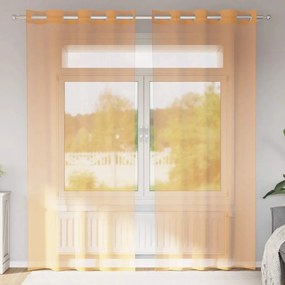 2 db narancssárga fátyolfüggönyök rojtokkal 140x225 cm