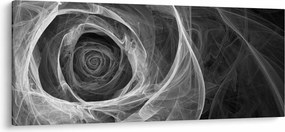 Kép - Absztrakt rózsa fekete-fehér (120x50 cm)