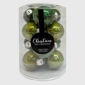 New Green &#039;21 üveg karácsonyi gömb szett 12*6cm