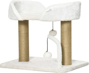 PawHut Macska Kaparófa Kicsi Macskák számára, 42 cm Magas Macska Fa Fészekkel, Függő Labdákkal és Zsinóros PosteKKel, 48x38x42 cm | Aosom