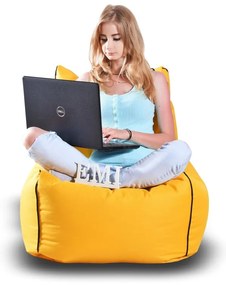 EMI ülés formájú sárga nylon babzsákfotel