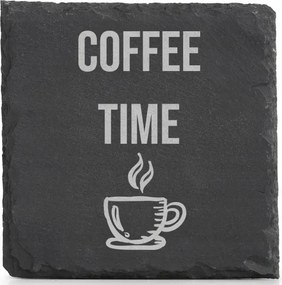 Kő alátét x4 gravírozott bögre Coffee Time Kávé idő