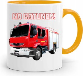 Sárga Bögre Tűzoltónak Mentő Ajándék fényképes nyomattal