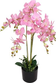 vidaXL cserepes rózsaszín műorchidea 75 cm