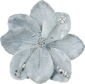 Ezüst Színű Magnólia Karácsonyfára Világosszürke magnólia karácsonyfadísz virágok