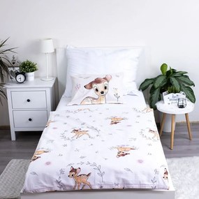 Pamut gyerek ágyneműhuzat babaágyhoz 100x135 cm Bambi "Beige" – Jerry Fabrics