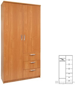 Gardróbszekrény Paris 100/40 (tükör nélkül). 746574