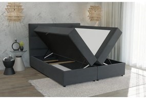 Sötétszürke ágyneműtartós boxspring ágy 160x200 cm Lola – Ropez