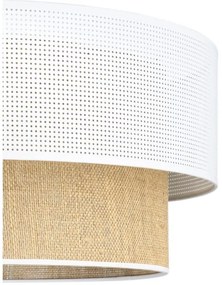 Felületre szerelt BORHO csillár 1xE27/60W/230V fehér/juta