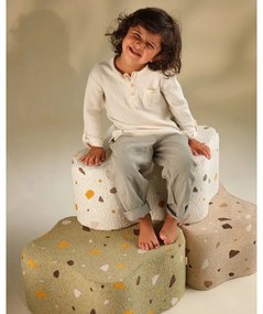 Fehér buklé-zsenília gyerek puff Terrazzo Cloud – Wigiwama