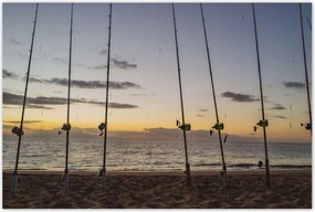 Poszterek 120x80 Kilátás az álló horgászbotokra