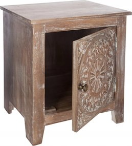 Shirel éjjeliszekrény barna 40x44x35 cm csiszolt négyzet alakú viktoriánus