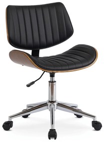 Fekete Eco-bőr Irodai Forgószék TEKSAS