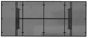 fekete polyrattan üveglapos kerti asztal 190x80x74 cm