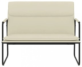 vidaXL krémszínű műbőr pad 100 x 64 x 80 cm