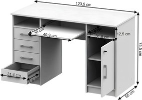 PC asztal, fehér, B9 NEW