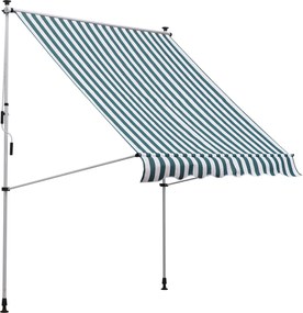 Outsunny Kézi Kurblis Magasságállítható Karos Napernyő, Szennyeződés- és Időjárásálló Terasz Napernyő 150 cm Széles Erkély Napernyő Zöld | Aosom