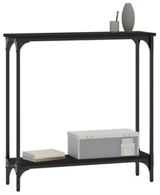 fekete szerelt fa tálalóasztal 75x22,5x75 cm