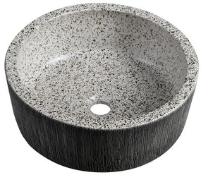 Sapho - PRIORI pultba szerelhető mosdó, átmérő 41 cm, fehér/szürke