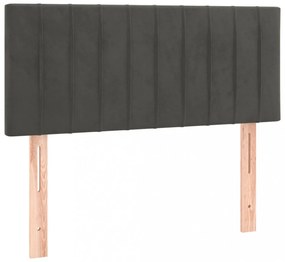 sötétszürke bársony LED-es fejtámla 80 x 5 x 78/88 cm