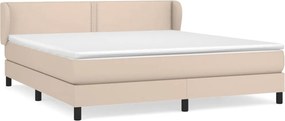 vidaXL cappuccino színű műbőr rugós ágy matraccal 180 x 200 cm