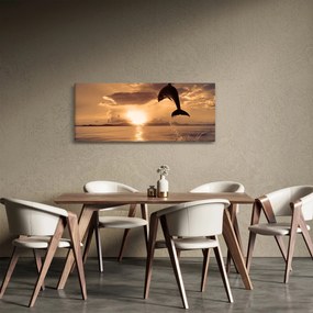 Kép - Delfin naplementében (120x50 cm)