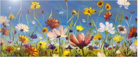Festett kép egy virágzó rét (120x50 cm)