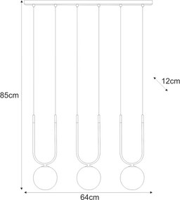 KAJA K-5596 GOLDI Fekete Színű Függeszték 3xG9 10W IP20