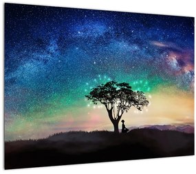 Kép - Pihenés a csillagok alatt (üvegen) (70x50 cm)