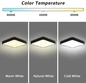 Brilagi LED állítható fényű lámpa POOL SQUARE LED/48W/230V 3000-6000K 50x50 cm fekete+D