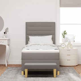 Box Spring Ágy Matraccal és Pad Taupe 80x200 cm Szövet