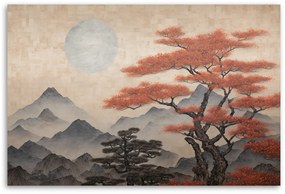 Gario Vászonkép Japán hegyi táj Méret: 100 x 70 cm