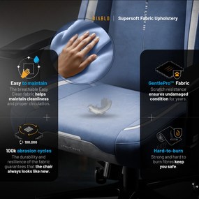 Kék Szövet Gamer Szék Diablo X.Eye Prime Meta Ocean