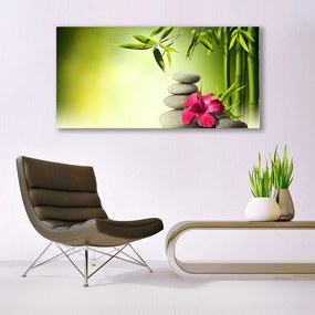 Vászonkép nyomtatás Virág bambusz Zen kövek 125x50 cm