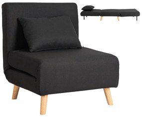 Ágyazható Fotel Fekete Színben. MARRY 75 cm.