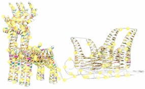 Rénszarvas húzta szán Meleg fehér 30 x 12 x 54.5 cm PET