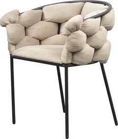 Étkezőszék, szürkésbarna Taupe Velvet szövet/fekete, DOROTA