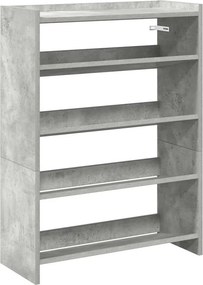vidaXL betonszürke szerelt fa cipőtartó 60x25x81 cm