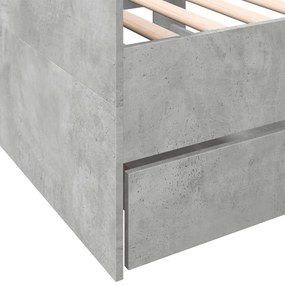 betonszürke kanapéágy fiókkal matrac nélkül 90x200 cm