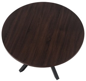 Étkezőasztal, sötét tölgy/fekete, átmérő 120 cm, MEDOR