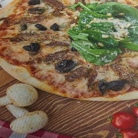 Pizza képe (órával) (90x30 cm)