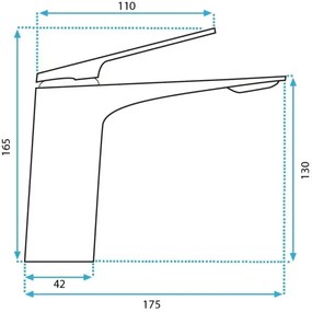 REA-B1117 - Mosdócsaptelep AVALON 16,5 cm fekete