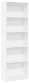 fehér szerelt fa könyvespolc 60 x 24 x 176 cm