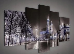 Vászonkép 170x100 Éjszakai város városkép utca építészet lámpák